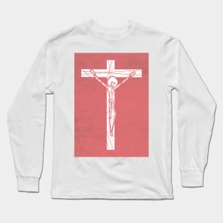 Jesus Christ at the Cross ink illustration Long Sleeve T-Shirt